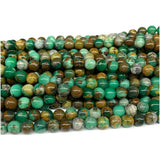 Green Smithsonite Round Beads Gemstone Jewelry Making DIY