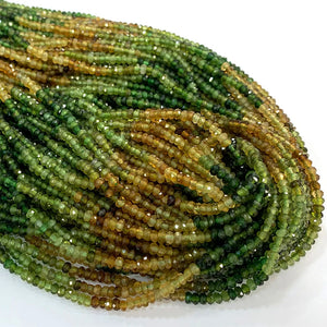 Green Tourmaline Natural Necklace Bracelets Earrings Ring Faceted Small Rondelle