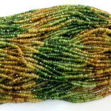Green Tourmaline Natural Necklace Bracelets Earrings Ring Faceted Small Rondelle