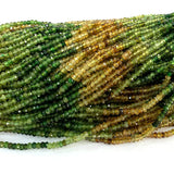 Green Tourmaline Natural Necklace Bracelets Earrings Ring Faceted Small Rondelle