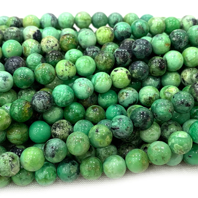 Green Variscite Callainite Amblygonite Round Beads For Jewelry Making