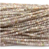 Kunzite Faceted Rondelle Beads Jewelry Making Gemstones Crystal DIY