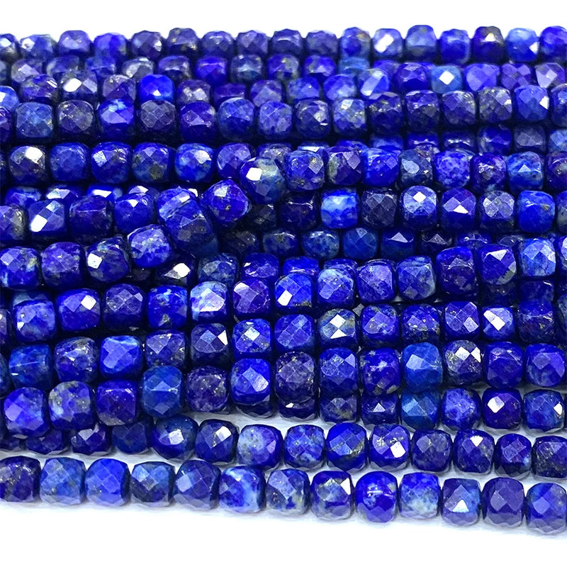 Natural Lapis Lazuli Cube Beads for DIY Jewelry Making