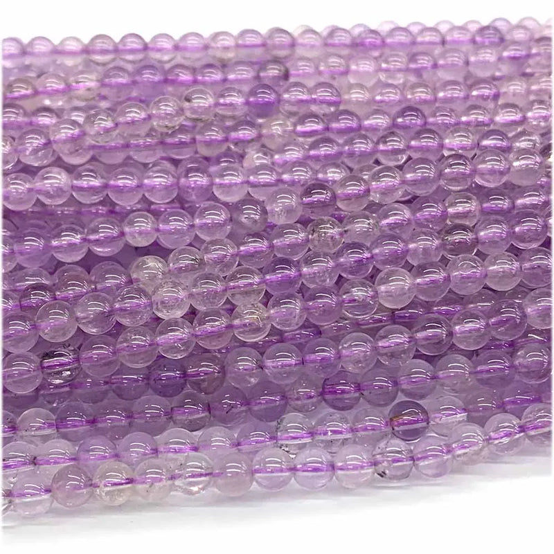 Lavender Amethyst Round Loose Beads for Jewelry Making