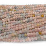 Morganite Round Loose Beads Natural Gemstones DIY Jewelry Making