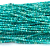 Natural Amazonite Faceted Round Rondelle Edge Cube Coin Disc Beads