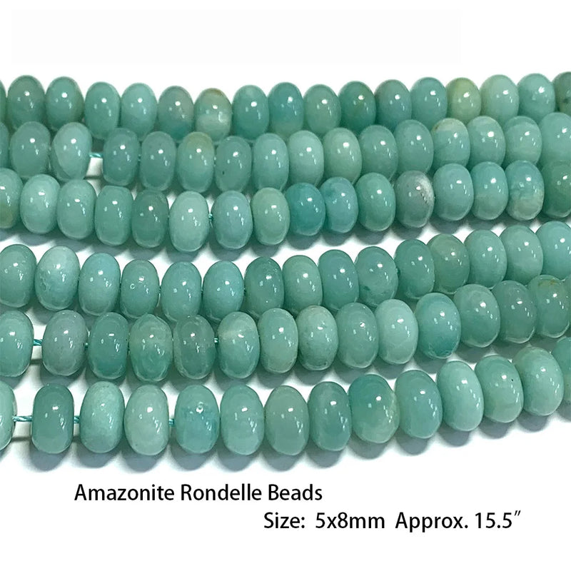 Natural Amazonite Faceted Round Rondelle Edge Cube Coin Disc Beads