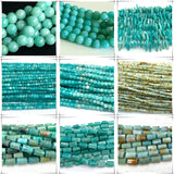 Natural Amazonite Faceted Round Rondelle Edge Cube Coin Disc Beads
