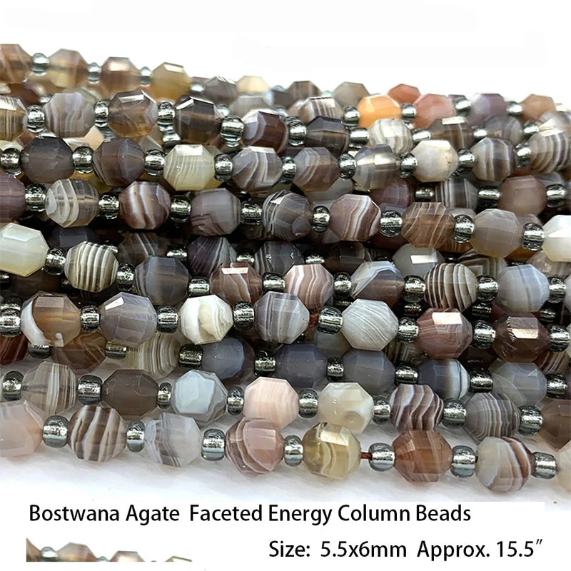Chalcedony Agate Faceted Cube Disc Beads for Jewelry Making