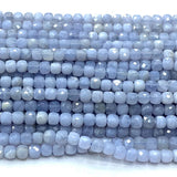 Chalcedony Agate Faceted Cube Disc Beads for Jewelry Making