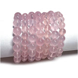 Natural Rose Quartz Crystal Bracelet Round Beads