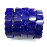 Dark Lapis Lazuli Rectangle Stretch Bracelet
