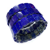 Dark Lapis Lazuli Rectangle Stretch Bracelet