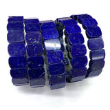 Dark Lapis Lazuli Rectangle Stretch Bracelet
