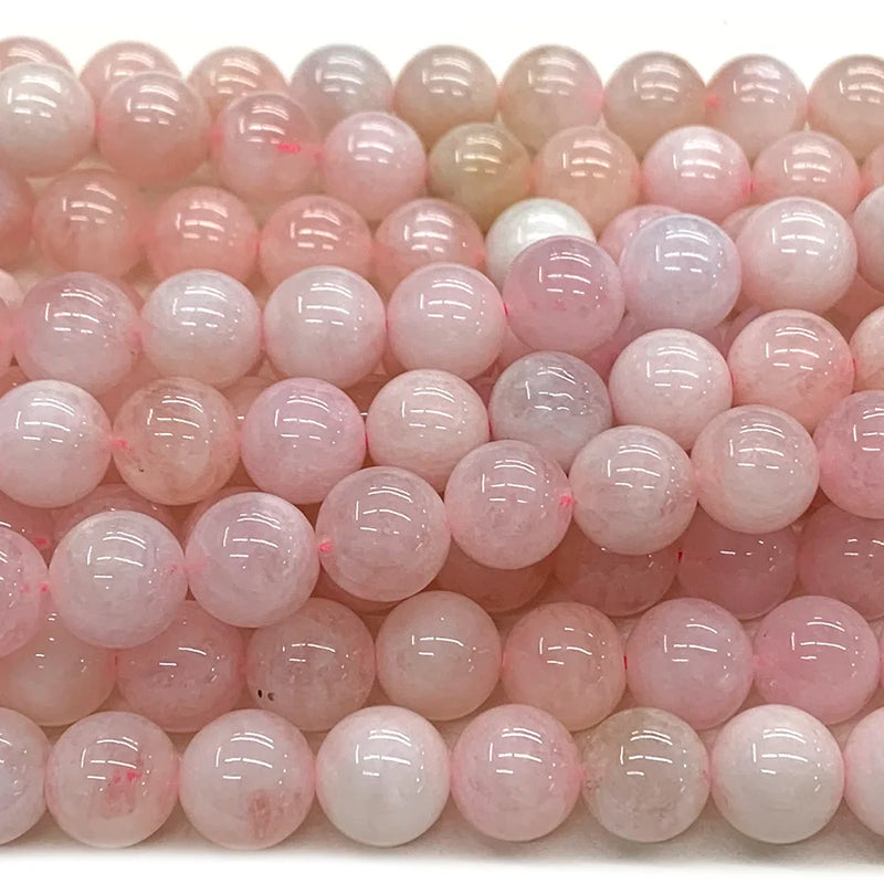 Natural Pink Morganite Gemstone DIY Round Loose Beads 07550