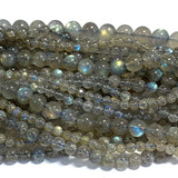Gray Labradorite Round Loose Beads for Jewelry Making