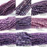 Lepidolite Round Faceted Rondelle Tube Column Raw Mineral Disc Beads