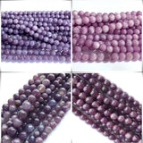 Lepidolite Round Faceted Rondelle Tube Column Raw Mineral Disc Beads