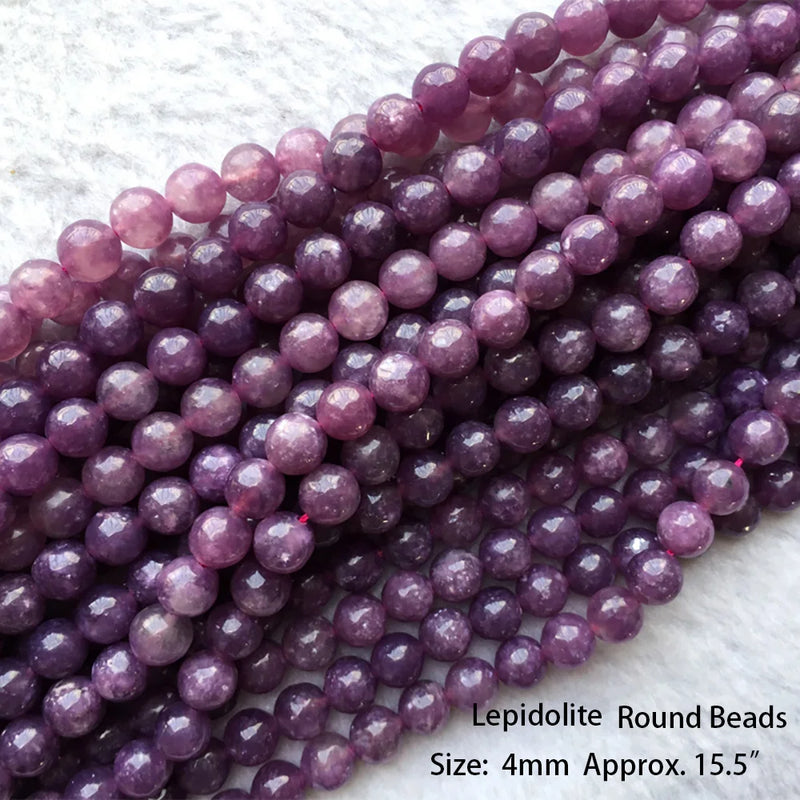 Lepidolite Round Faceted Rondelle Tube Column Raw Mineral Disc Beads