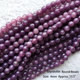 Lepidolite Round Faceted Rondelle Tube Column Raw Mineral Disc Beads