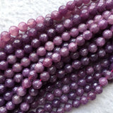 Lepidolite Round Faceted Rondelle Tube Column Raw Mineral Disc Beads