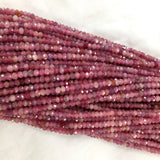 Natural Purple Red Tanzania Ruby Hand Cut Loose Faceted Rondelle Small Beads