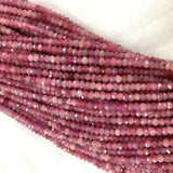 Natural Purple Red Tanzania Ruby Hand Cut Loose Faceted Rondelle Small Beads