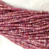 Natural Purple Red Tanzania Ruby Hand Cut Loose Faceted Rondelle Small Beads