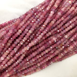 Natural Purple Red Tanzania Ruby Hand Cut Loose Faceted Rondelle Small Beads