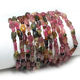 Tourmaline Nugget Round Beads Bracelets Clear Multi-color Charms Gemstones