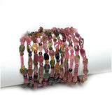 Tourmaline Nugget Round Beads Bracelets Clear Multi-color Charms Gemstones