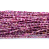Pink Red Ruby Faceted Rondelle Beads Jewelry Making Natural Gemstones