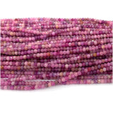 Pink Red Ruby Faceted Rondelle Beads Jewelry Making Natural Gemstones