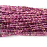 Pink Red Ruby Faceted Rondelle Beads Jewelry Making Natural Gemstones
