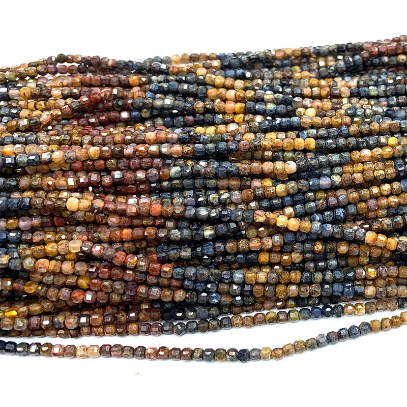 Pietersite Edge Cube Faceted Beads