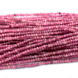 Pink Tourmaline Faceted Small Rondelle Beads for Jewelry Making