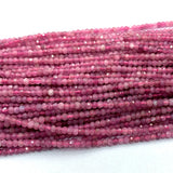 Pink Tourmaline Faceted Small Rondelle Beads for Jewelry Making