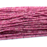 Pink Tourmaline Faceted Small Rondelle Beads for Jewelry Making