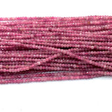 Pink Tourmaline Faceted Small Rondelle Beads for Jewelry Making