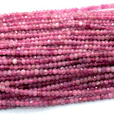 Pink Tourmaline Faceted Small Rondelle Beads for Jewelry Making