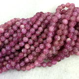 Pink Tourmaline Rubellite Round Beads for Jewelry Making