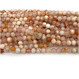 Pink Cherry Blossoms Agate Round Beads for Jewelry Making Charms