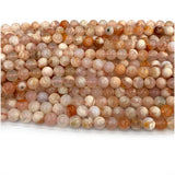 Pink Cherry Blossoms Agate Round Beads for Jewelry Making Charms