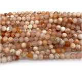 Pink Cherry Blossoms Agate Round Beads for Jewelry Making Charms