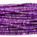 Purple Phosphosiderite Faceted Rondelle Beads Jewelry Making Natural Gemstones