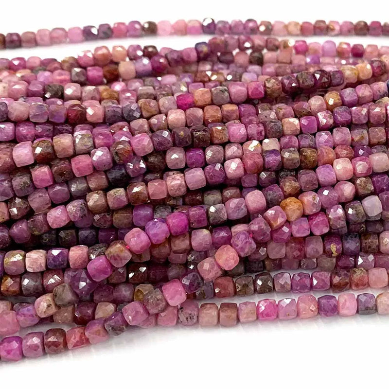 Red Ruby Natural DIY Necklace Bracelets Earrings Crystal Gemstones
