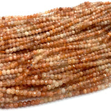 Sanidine Sunstone Faceted Rondelle Beads for Jewelry Making