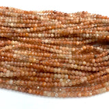 Sanidine Sunstone Faceted Rondelle Beads for Jewelry Making
