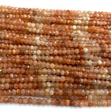 Sanidine Sunstone Faceted Rondelle Beads for Jewelry Making