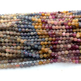 Round Faceted Tourmaline Spinels Ruby Sapphire Beads 4mm